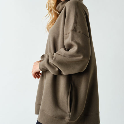 Truffle Fleece Mock Neck Sweatshirt