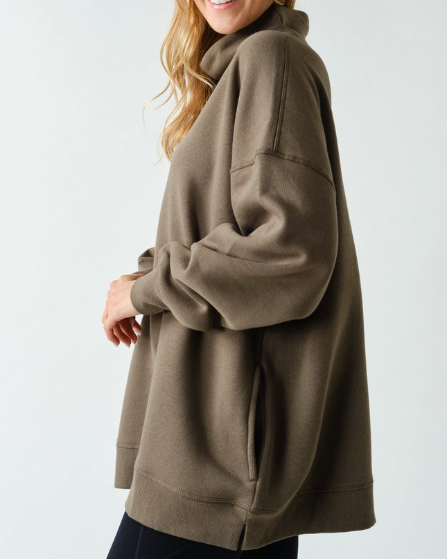Truffle Fleece Mock Neck Sweatshirt