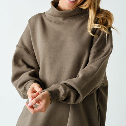 Truffle Fleece Mock Neck Sweatshirt