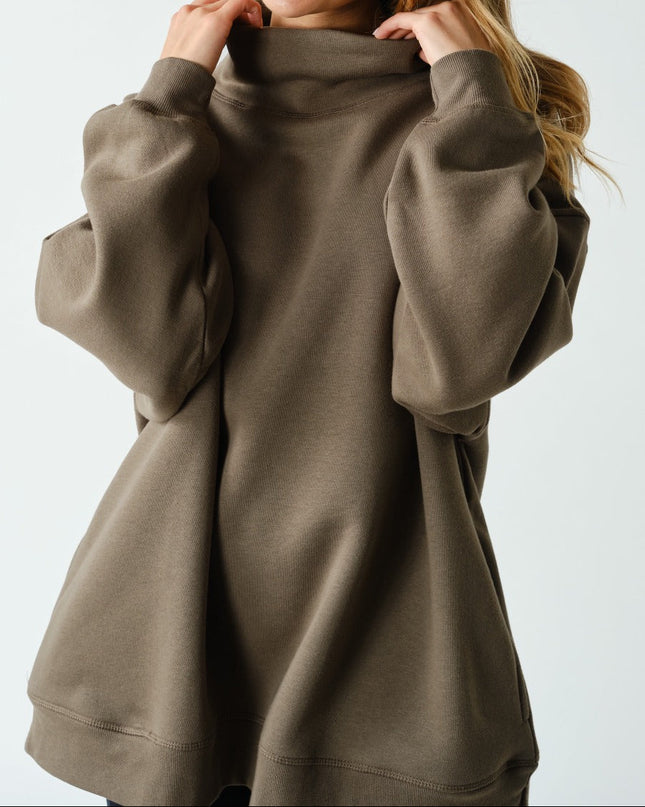 Truffle Fleece Mock Neck Sweatshirt
