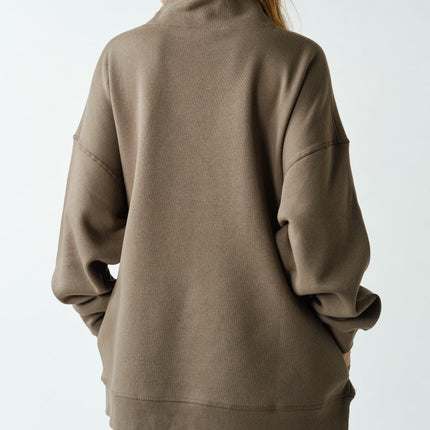 Truffle Fleece Mock Neck Sweatshirt