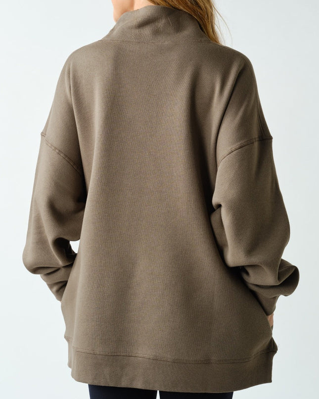 Truffle Fleece Mock Neck Sweatshirt
