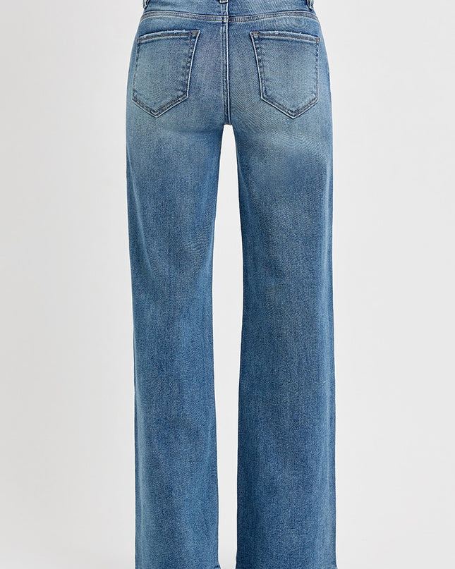 PRE-ORDER Medium Wash Tummy Control Adjustable Waist Band Jeans - Shop Simply Apparel