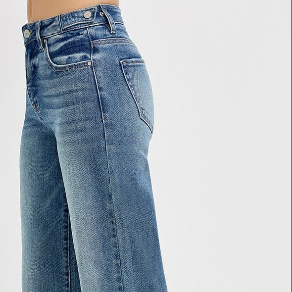 PRE-ORDER Medium Wash Tummy Control Adjustable Waist Band Jeans - Shop Simply Apparel