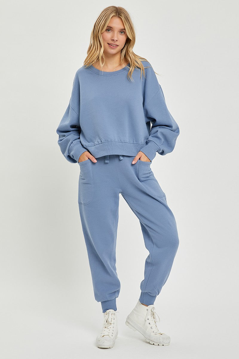 Ultra Soft Blue Relaxed Joggers