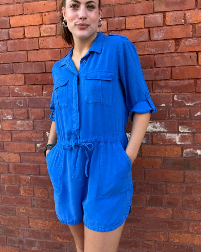 Velvet Heart Luba Marine Blue Romper - Shop Simply Apparel