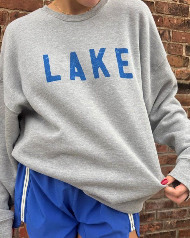 Athletic Heather Grey LAKE Graphic Sweatshirt