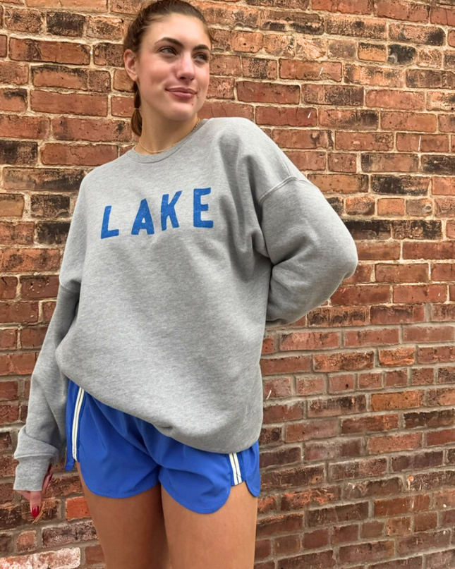 Athletic Heather Grey LAKE Graphic Sweatshirt