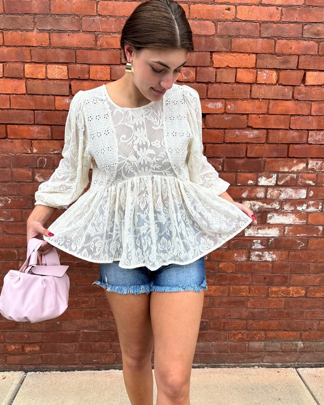 Ivory Lace Boho Top