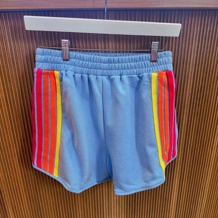 Blue Contrast Trim Long Sleeve Shorts