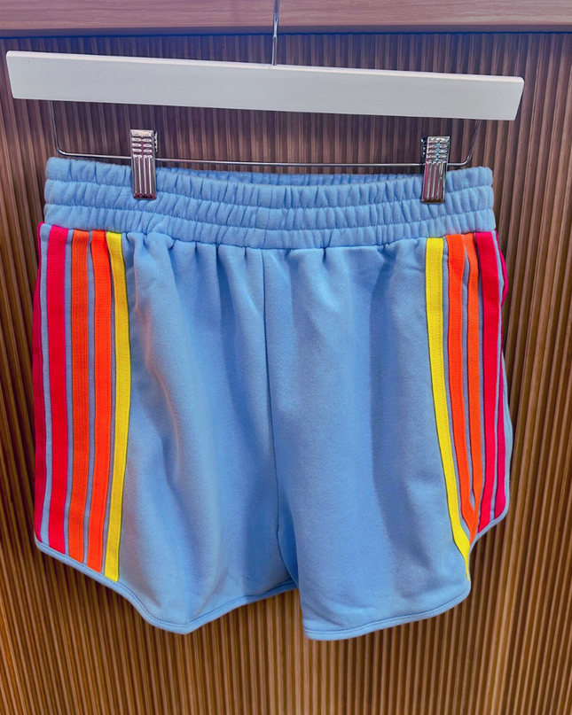 Blue Contrast Trim Long Sleeve Shorts - Shop Simply Apparel