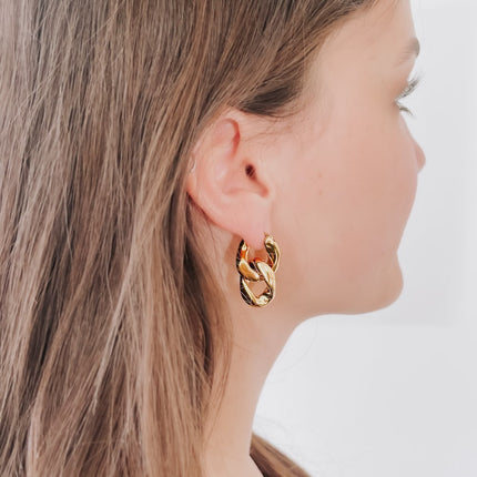 Urban Edge Gold Chain Link Earrings WATERPROOF - Shop Simply Apparel