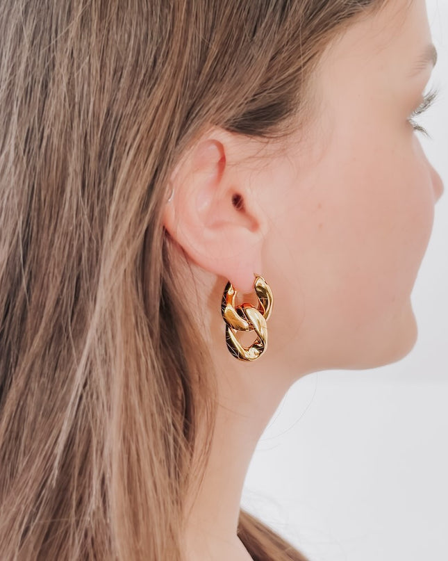 Urban Edge Gold Chain Link Earrings WATERPROOF - Shop Simply Apparel