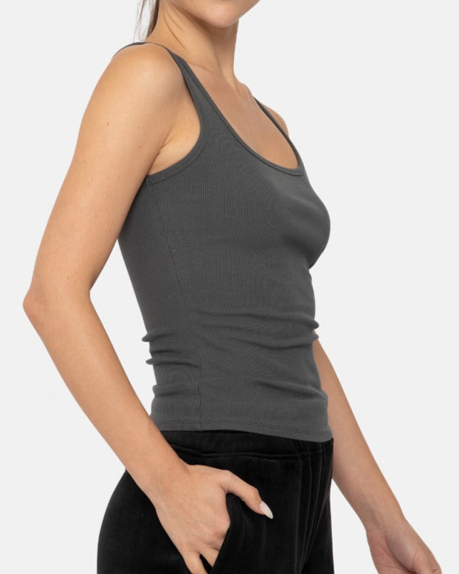 Urban Chic Square Neck Micro-Ribbed Tank Top - Shop Simply Apparel