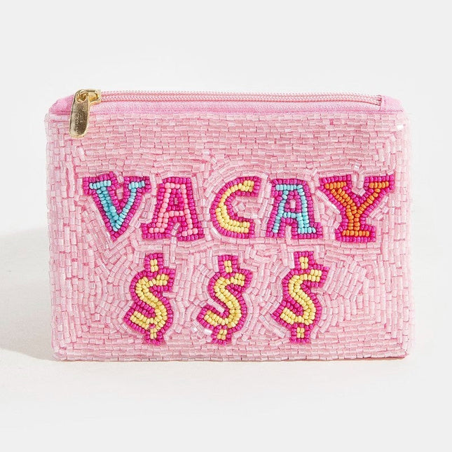Vacay Money Seed Beaded Coin Purse - Shop Simply Apparel