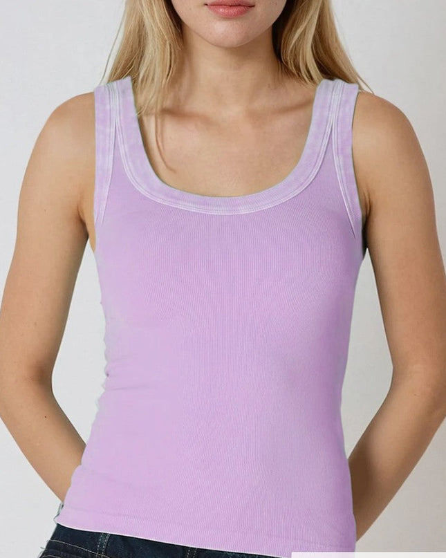 Vintage Amethyst Reversible Ribbed Tank