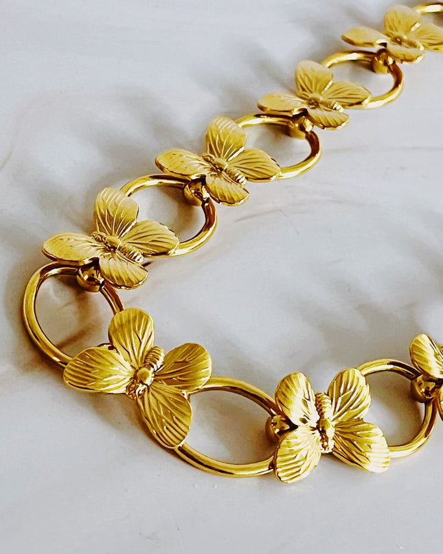 Vintage Butterfly Linked Necklace