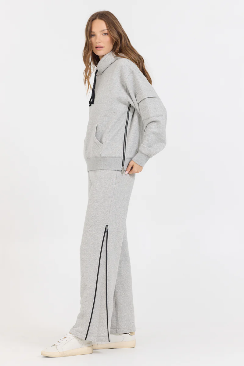 Vintage Havana Grey Contrast Black Zipper Pants