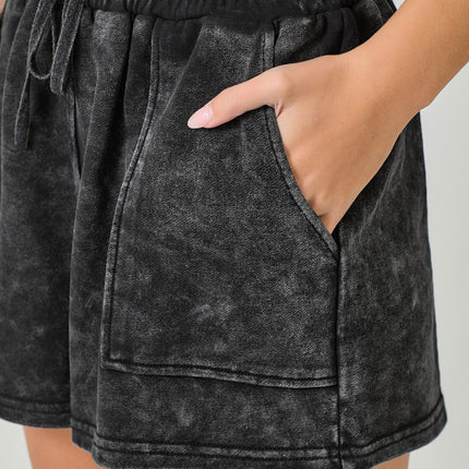 Washed Black French Terry Short