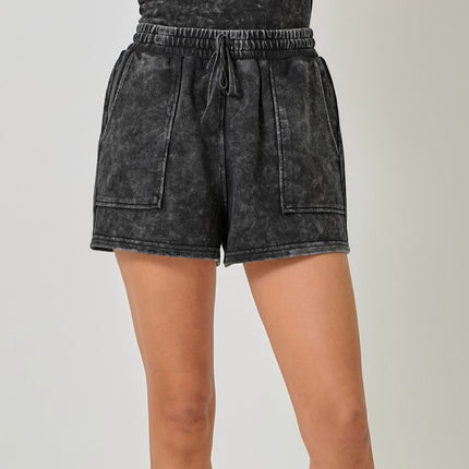 Washed Black Terry Shorts