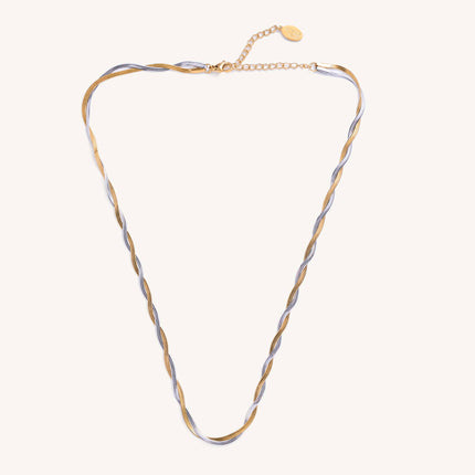 Waterproof Mixed Metal Herringbone Necklace - Shop Simply Apparel