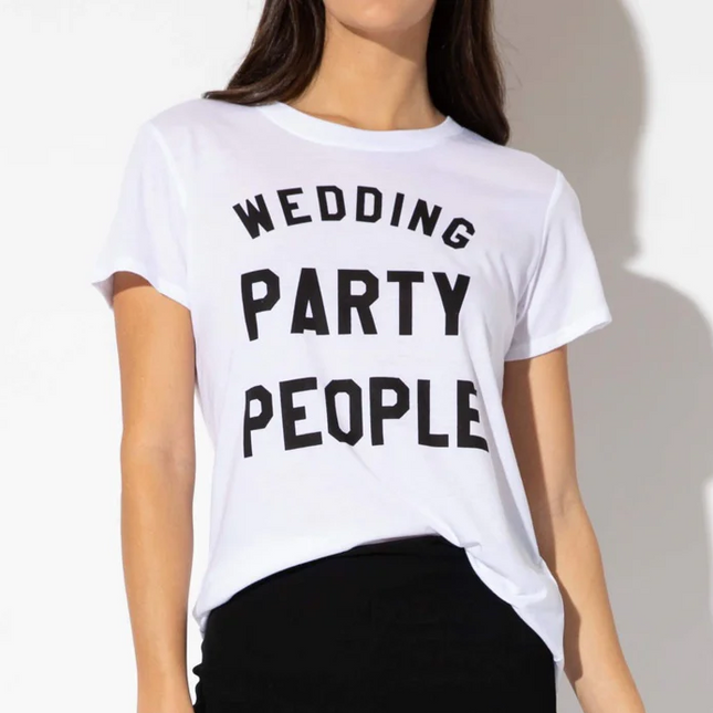 Wedding party people graphic tee