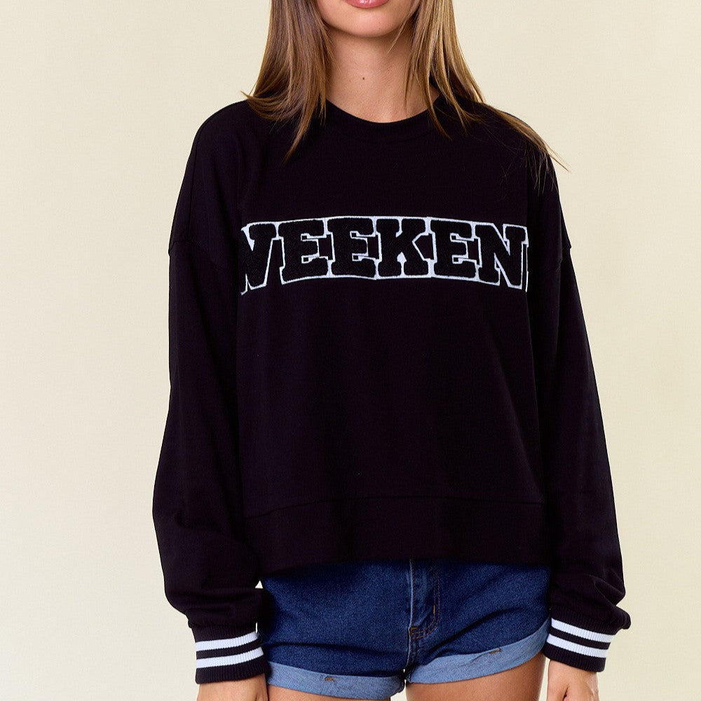 Weekend Chenille Patched Sweatshirt