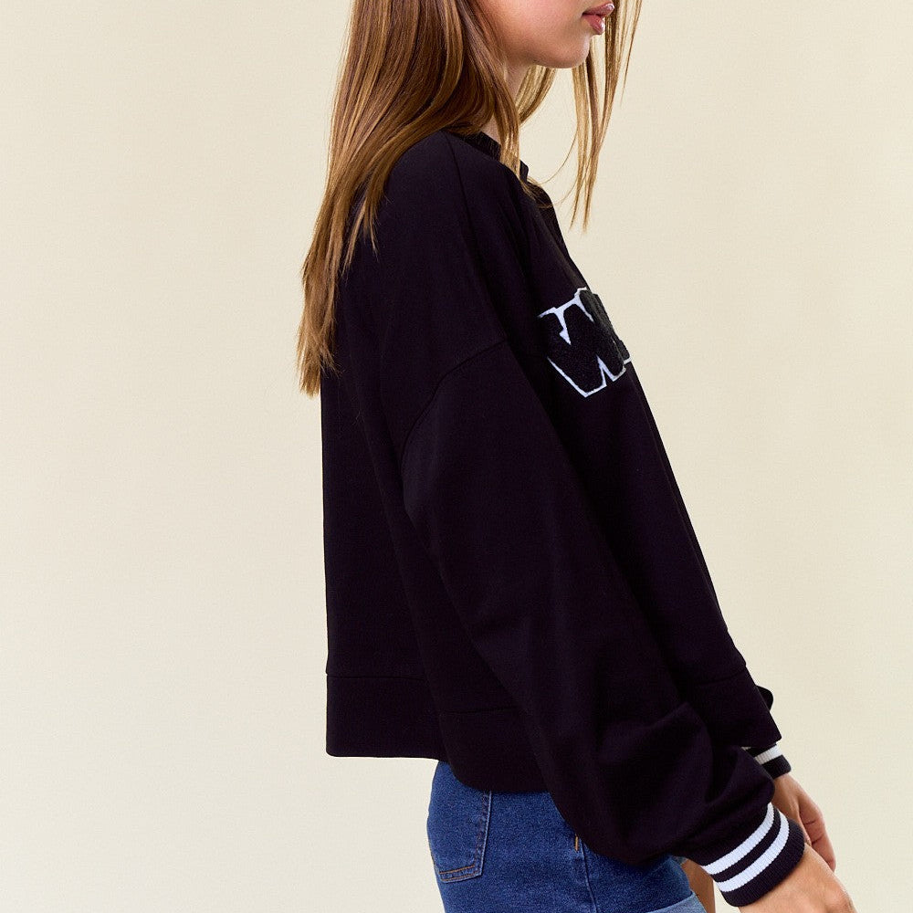 Weekend Chenille Patched Sweatshirt