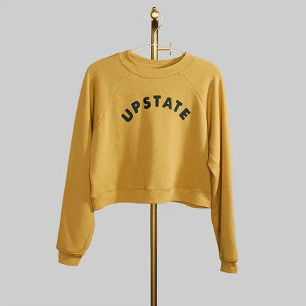 UPSTATE Heather Mustard Arch Crop Sweatshirt