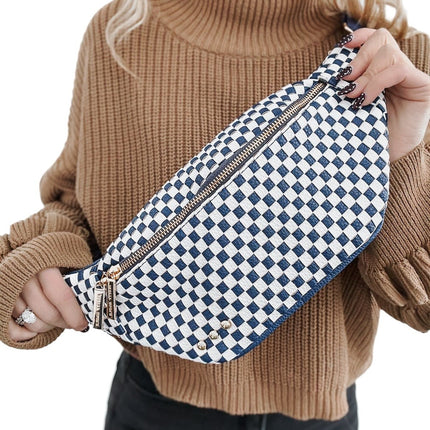 Navy Checkered Sidekick Bum Bag - Shop Simply Apparel