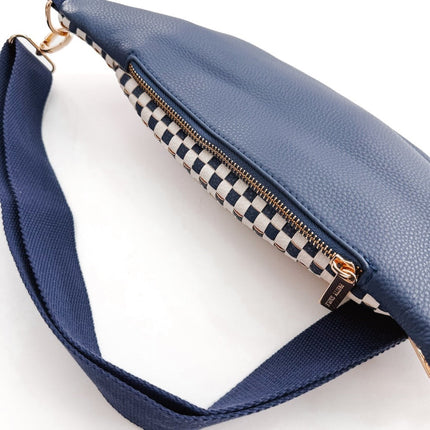Navy Checkered Sidekick Bum Bag - Shop Simply Apparel