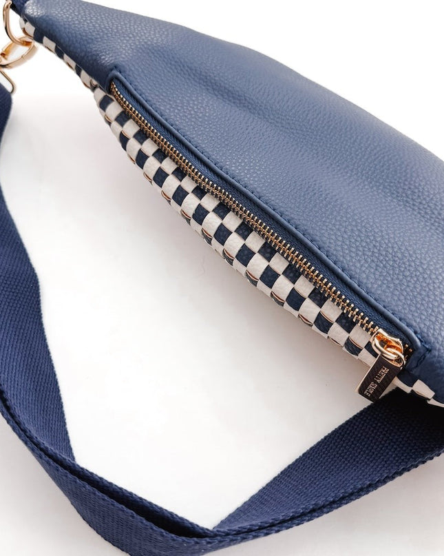 Navy Checkered Sidekick Bum Bag - Shop Simply Apparel
