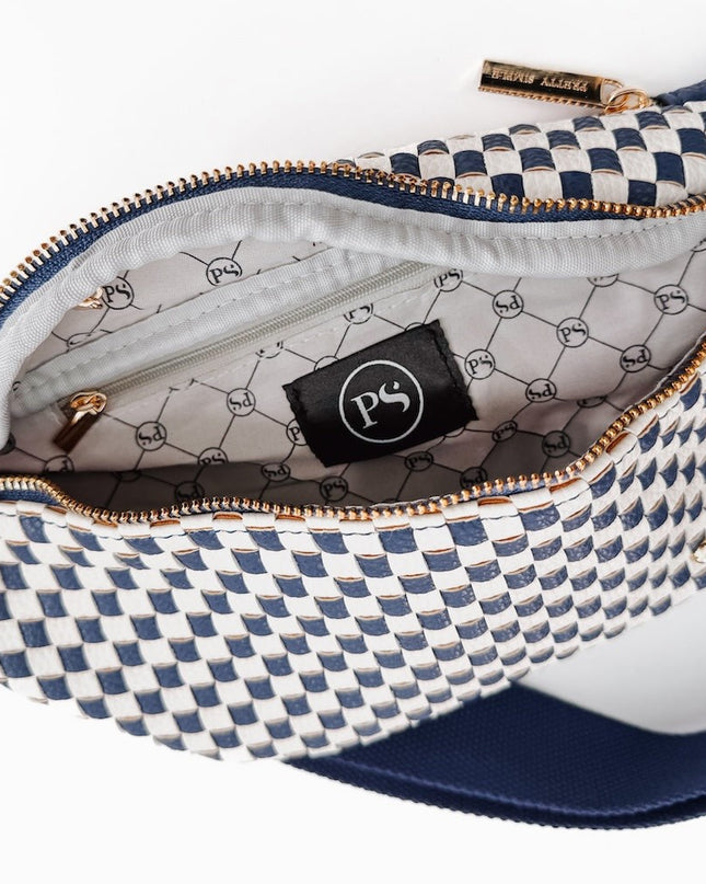 Navy Checkered Sidekick Bum Bag - Shop Simply Apparel
