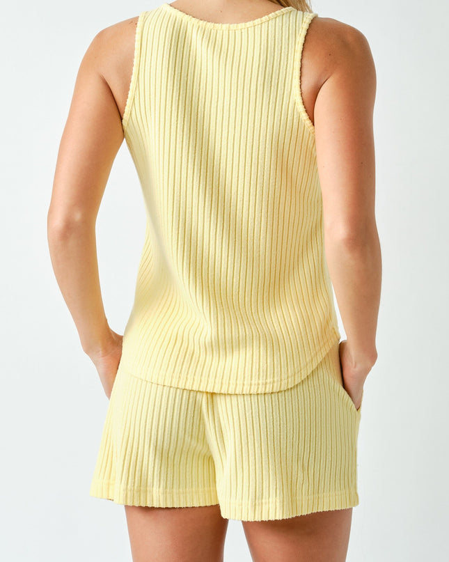 PRE-ORDER Yellow Glow Softcore Ribbed Lounge Tank Top - Shop Simply Apparel