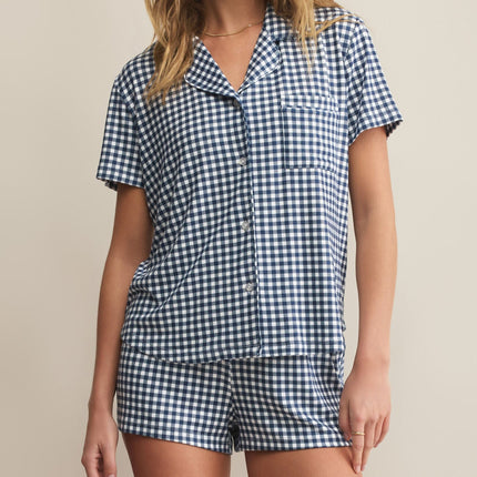 Amy Gingham Pajama Top - Shop Simply Apparel