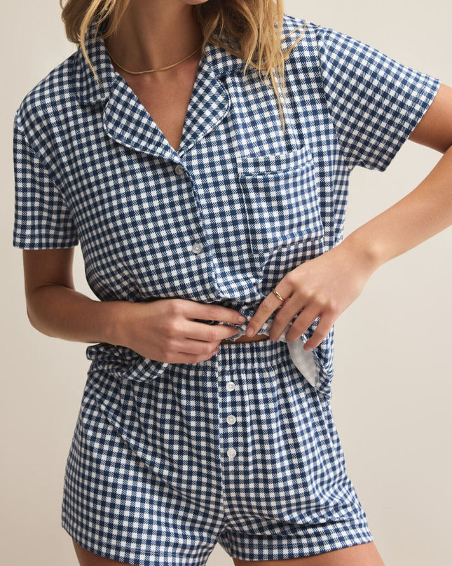 Gingham Pajama Top