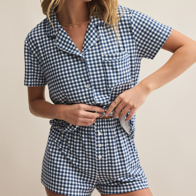 Gingham Pajama Top