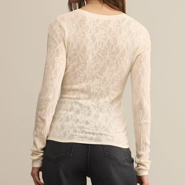 Crystal Tibi Scoop Mesh Sweater