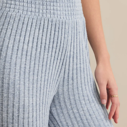 Light Denim Dawn Smocked Rib Pajama Pant