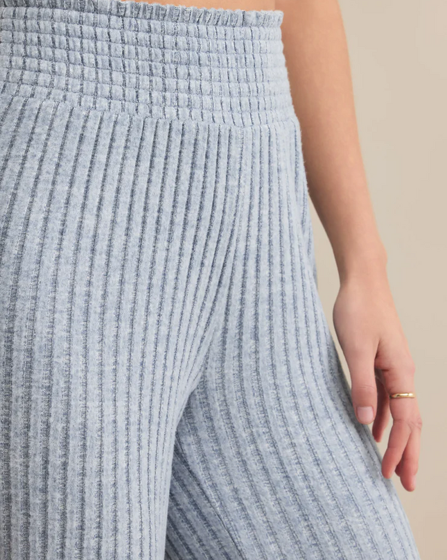 Light Denim Dawn Smocked Rib Pajama Pant