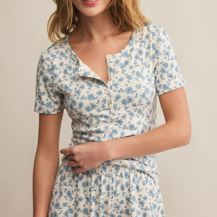 Faye Ditsy Floral Pajama Top - Shop Simply Apparel