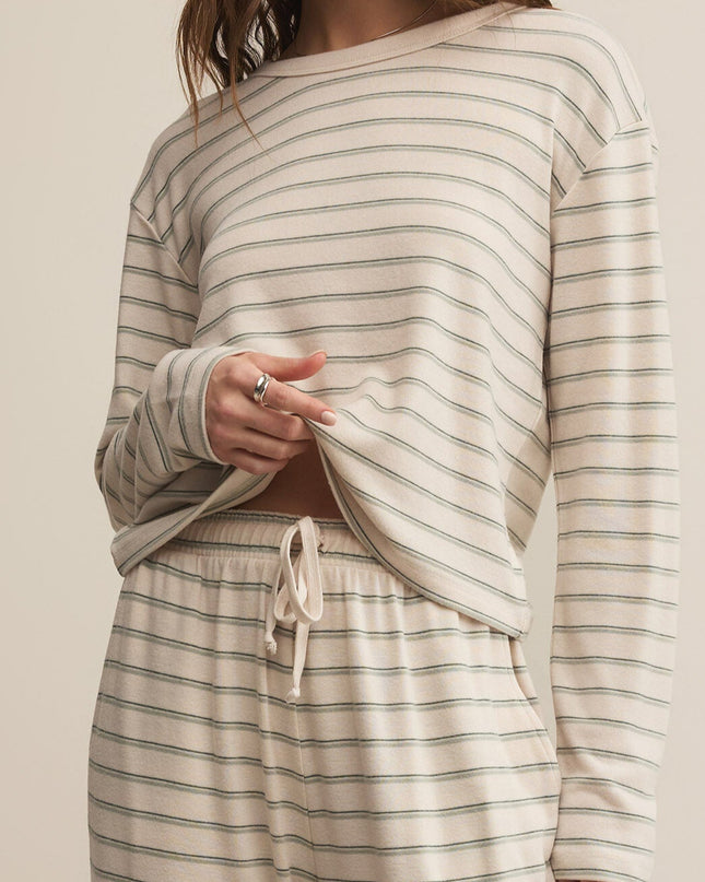 Hunter Green Laid Back Stripe Top - Shop Simply Apparel