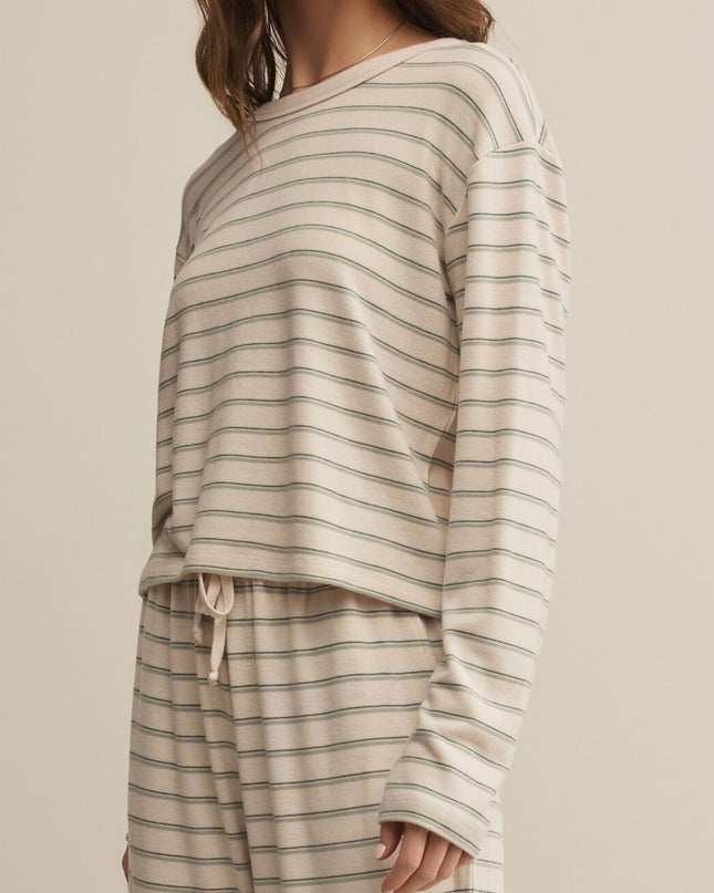 Hunter Green Laid Back Stripe Top - Shop Simply Apparel
