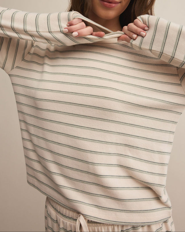 Hunter Green Laid Back Stripe Top