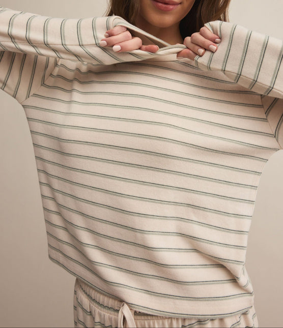 Hunter Green Laid Back Stripe Top