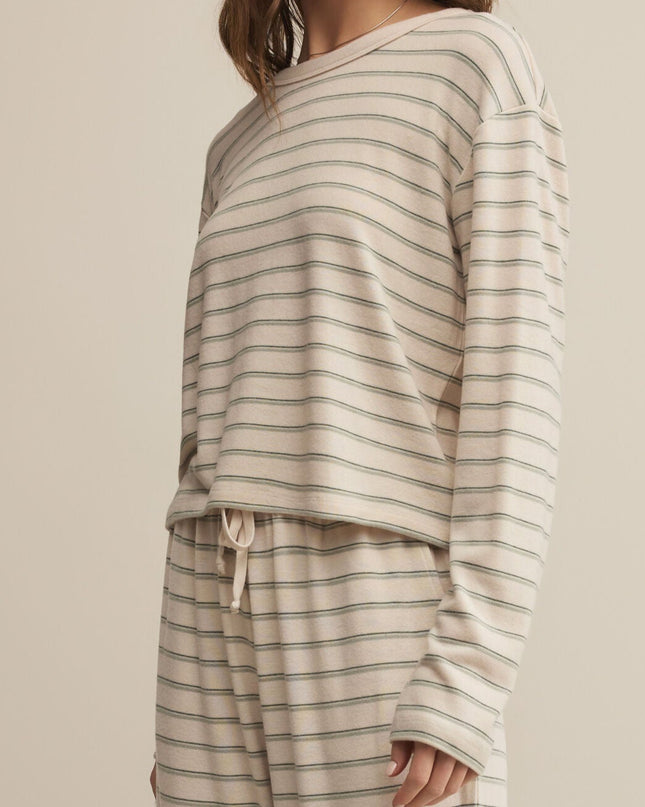 Hunter Green Laid Back Stripe Top - Shop Simply Apparel