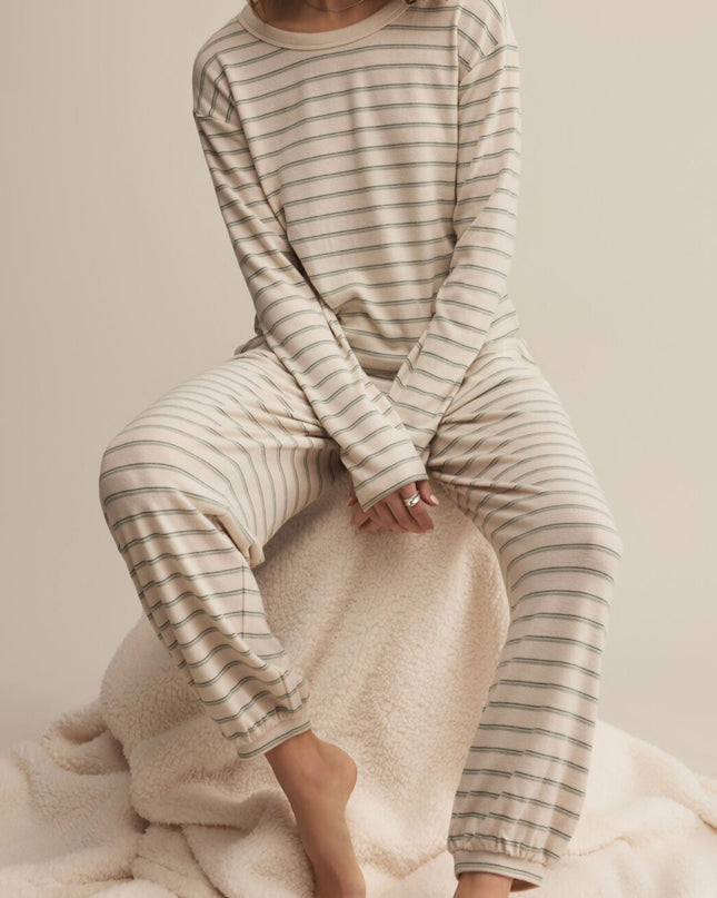 Hunter Green Laid Back Stripe Top