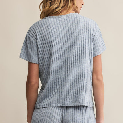 Light Denim Kara Rib Pajama Tee