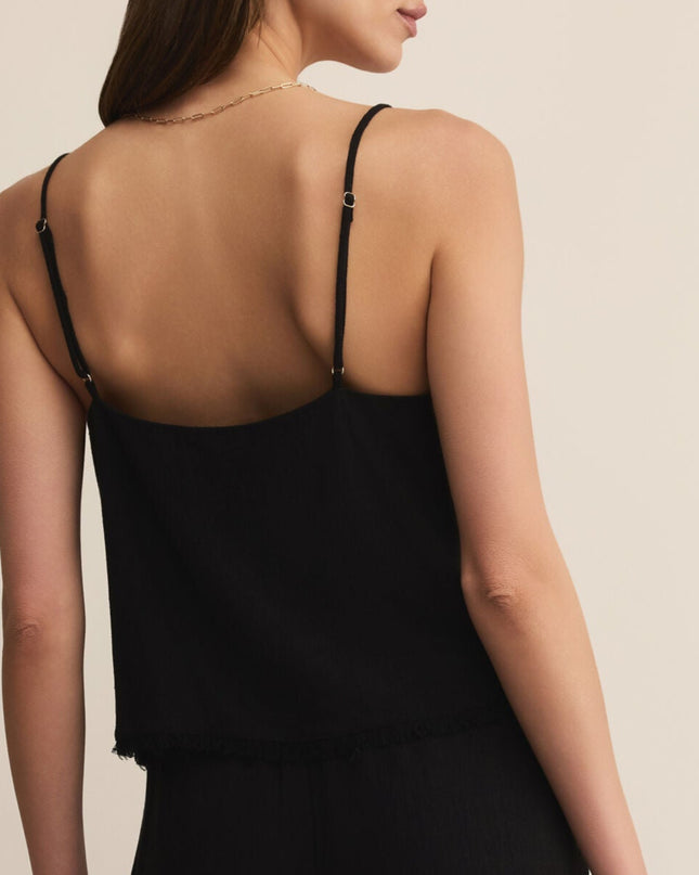 Black Sabel Linen Tank