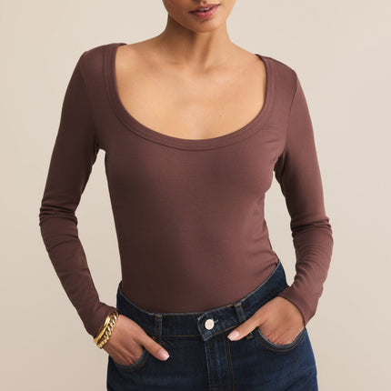 Z Supply Second Skin Scoop Neck Top Sandalwood